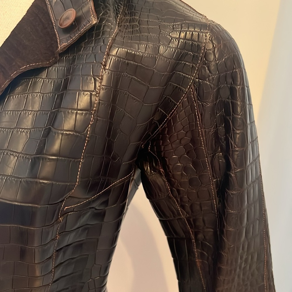 REAL CROC LEATHER JACKET CUSTOM MADE Size Small - Picture 7 of 17